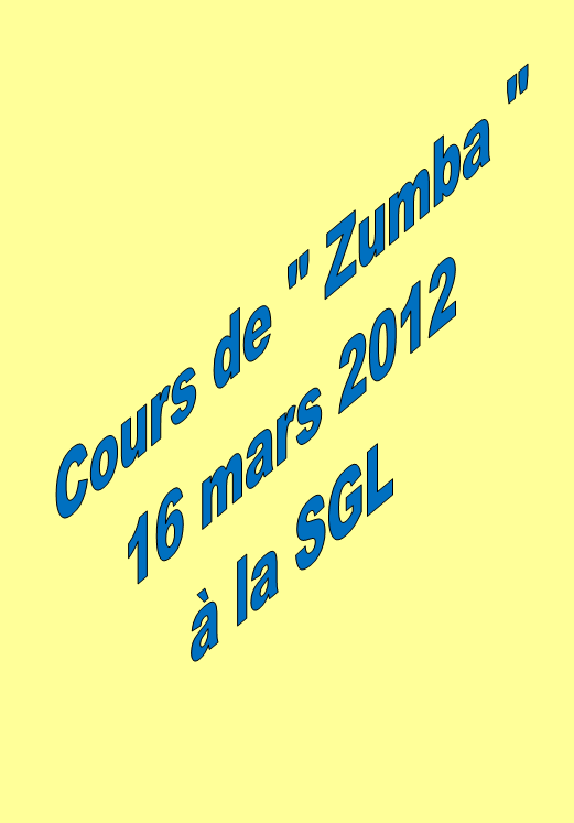 Cours de Zumba, le 16/03/2012